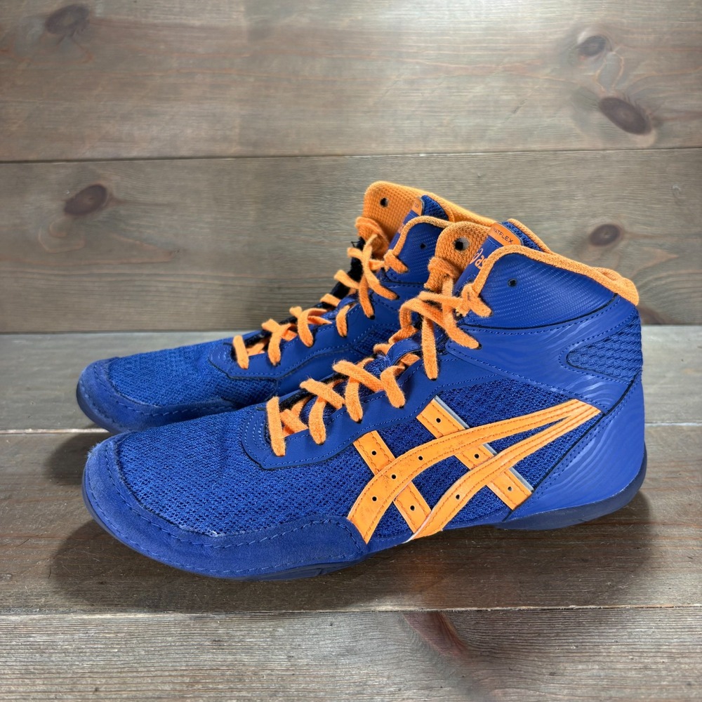 ASICS Matflex 7 Boys size 6 shoes Blue Lace Up Youth GS Wrestling sneakers
